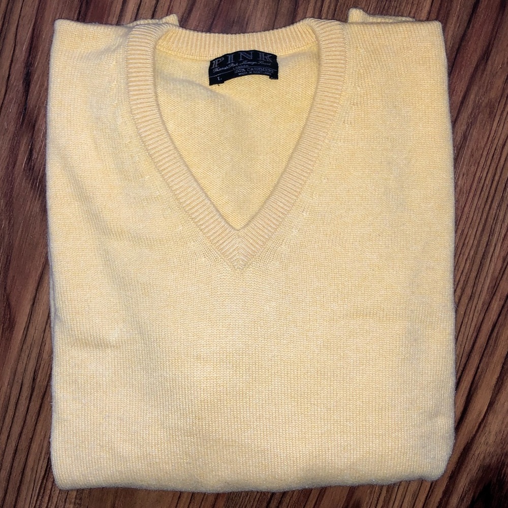Men’s Thomas pink 100% cashmere sweater